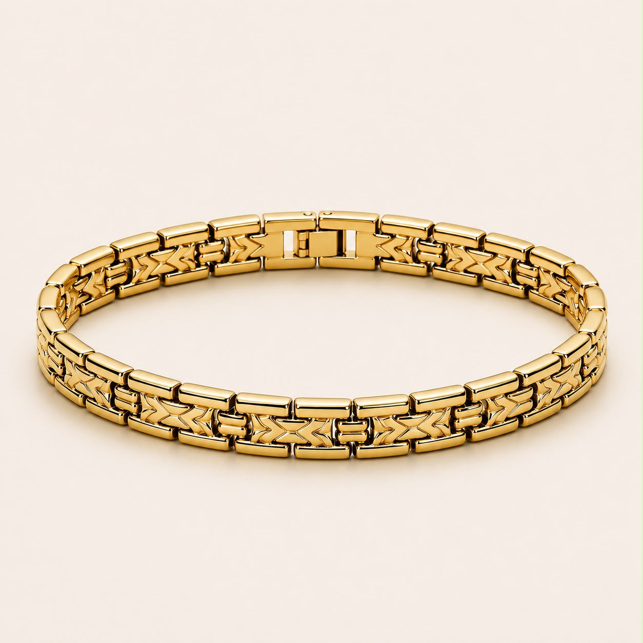 Geometric Link Men’s Brass Bracelet