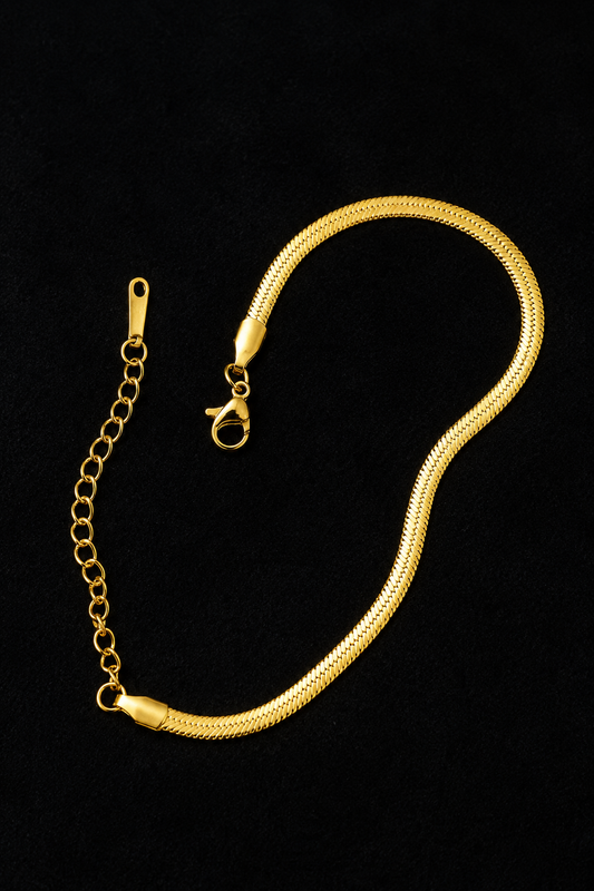 Golden Herringbone Mesh Bracelet