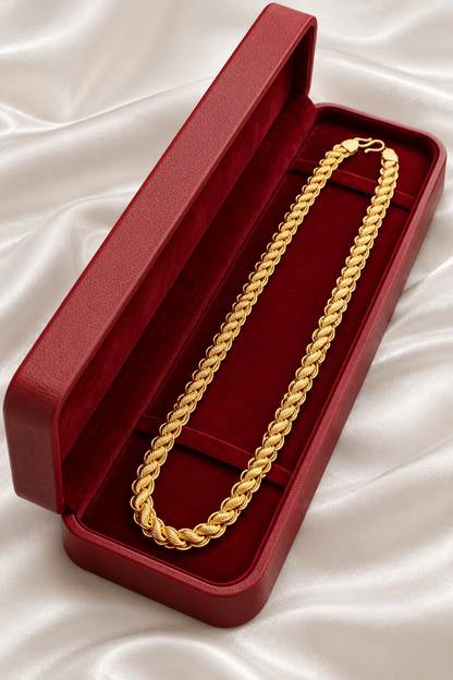 Royal Rope Chain – Premium Gold Finish