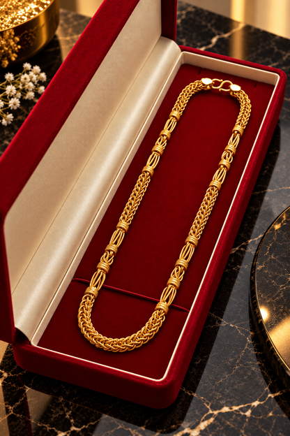 Royal Braided Gold-Tone Designer Chain