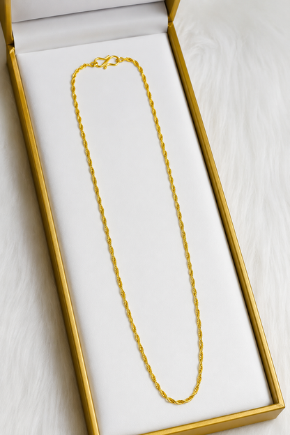 Golden Twisted Rope Chain Necklace
