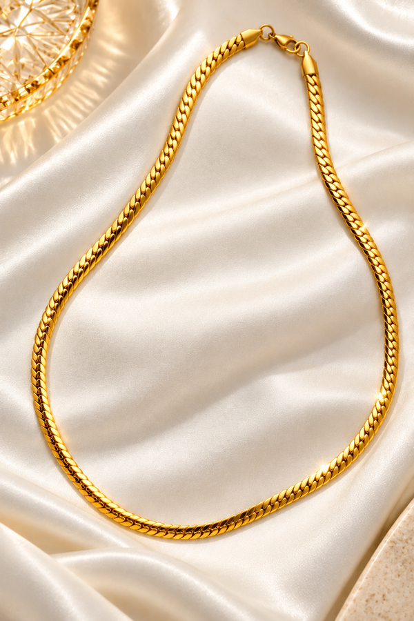 Premium Gold-Look Cuban Curb Chain Necklace