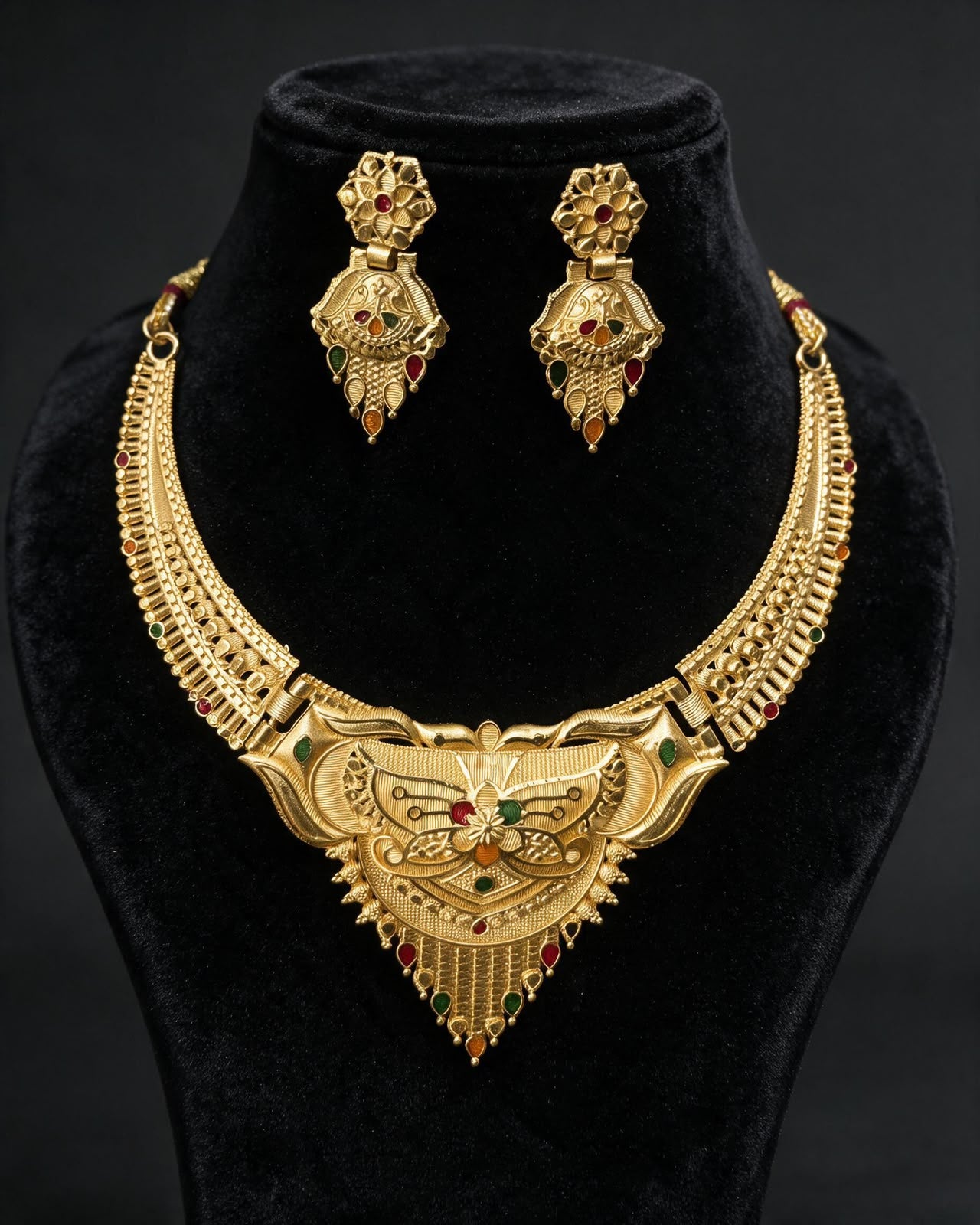 Traditional Micro Gold Necklace Set