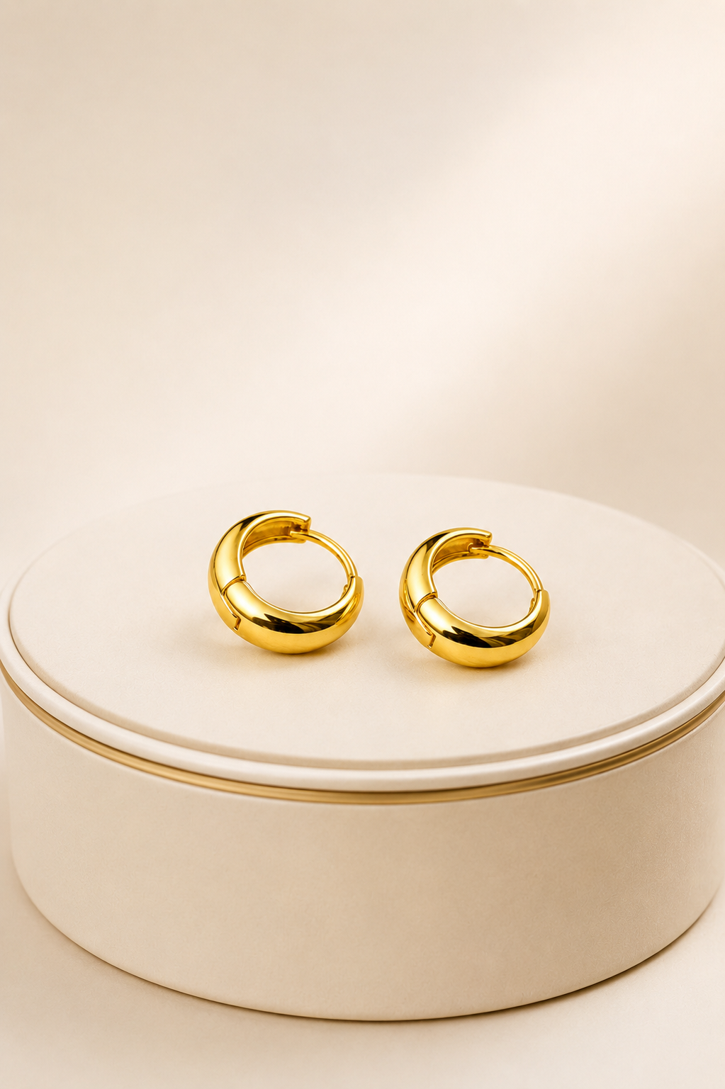 Golden Textured Hoop Earrings – Unisex