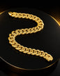 Bold Textured Curb Link Men’s Brass Bracelet