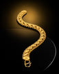 Intricate Woven Leaf Pattern Men’s Brass Bracelet