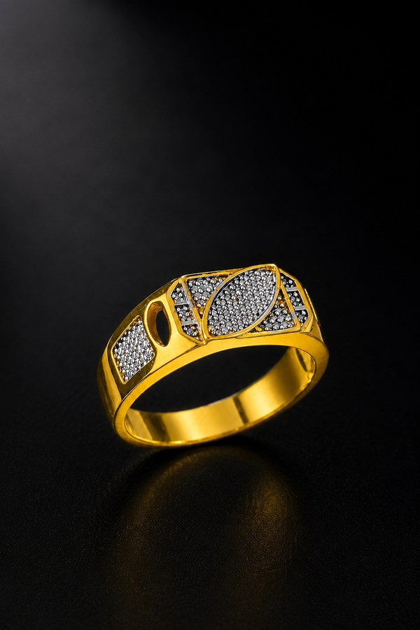 Royal Gold Geometric Statement Ring