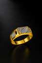 Royal Gold Geometric Statement Ring