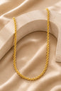 Premium Micro Gold Plated Twisted Rope Chain for Men (15g) | Classic Brass Golden Necklace