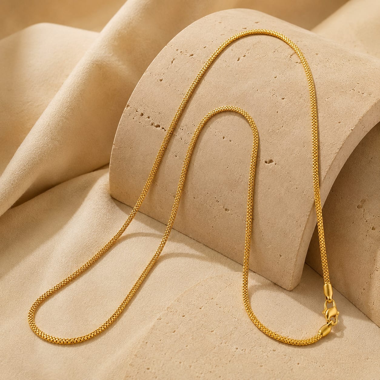 Unisex Micro Gold Sleek Chain